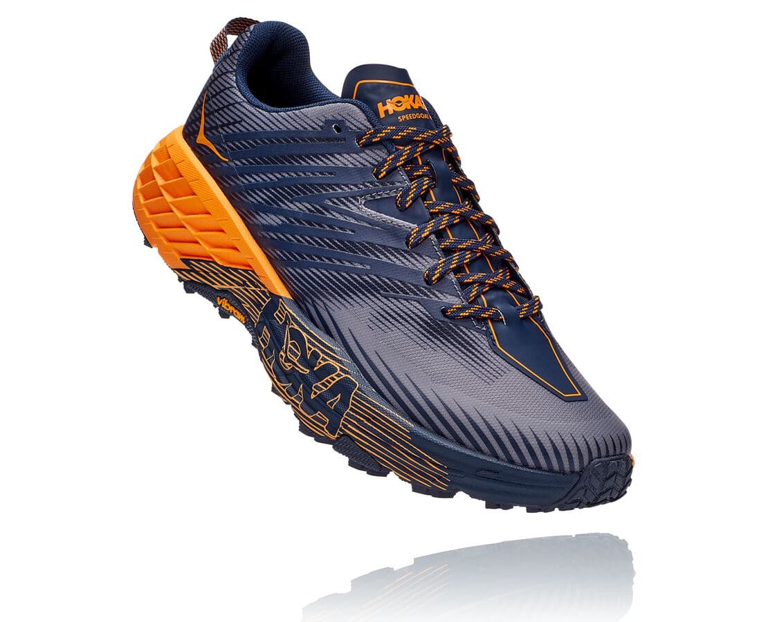 Hoka One One Speedgoat 4 Férfi Túracipő Fekete / Világos Arany [BQOPT-6851]